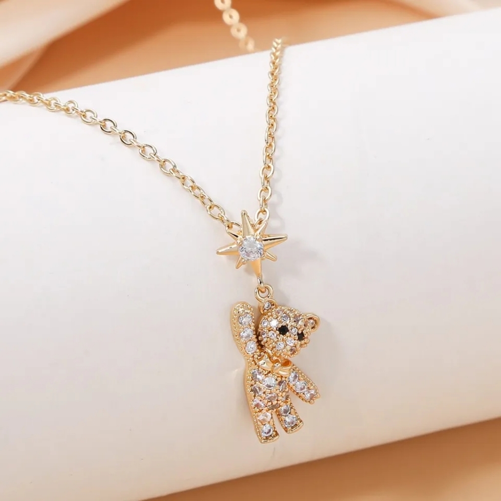 Teddy Bear Gold Necklace